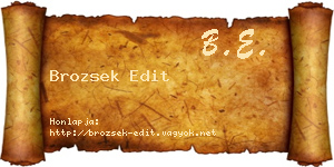 Brozsek Edit névjegykártya